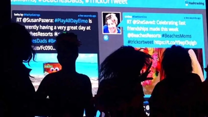 Live Twitter feed display at an event